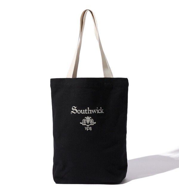 SHIPS「Southwick Gate Label: ロゴ キャンバス トート バッグ」|トートバッグ|ブラック