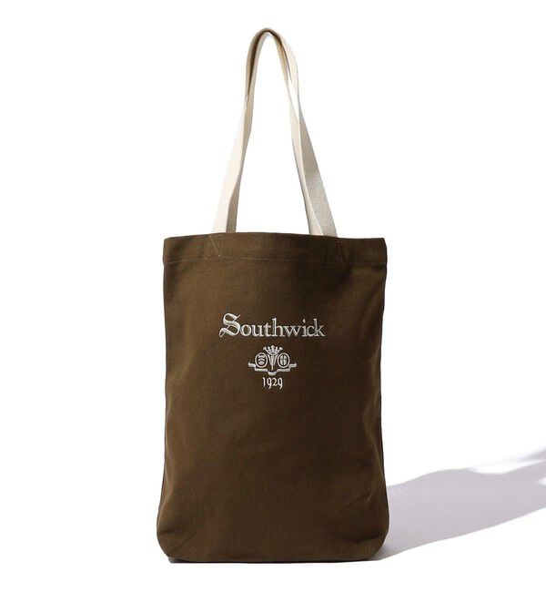 SHIPS「Southwick Gate Label: ロゴ キャンバス トート バッグ」|トートバッグ|キャメル