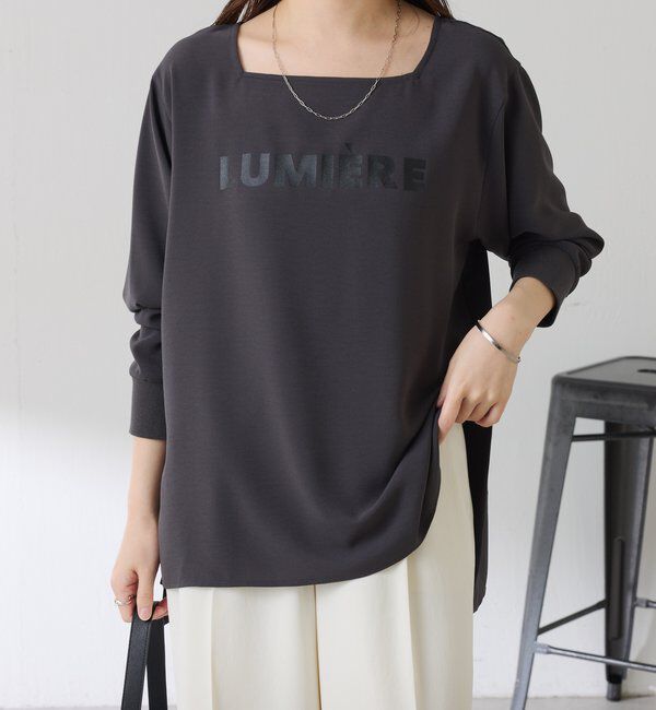  「スクエアネックジョーゼットロゴロンT」|Tシャツ・カットソー|