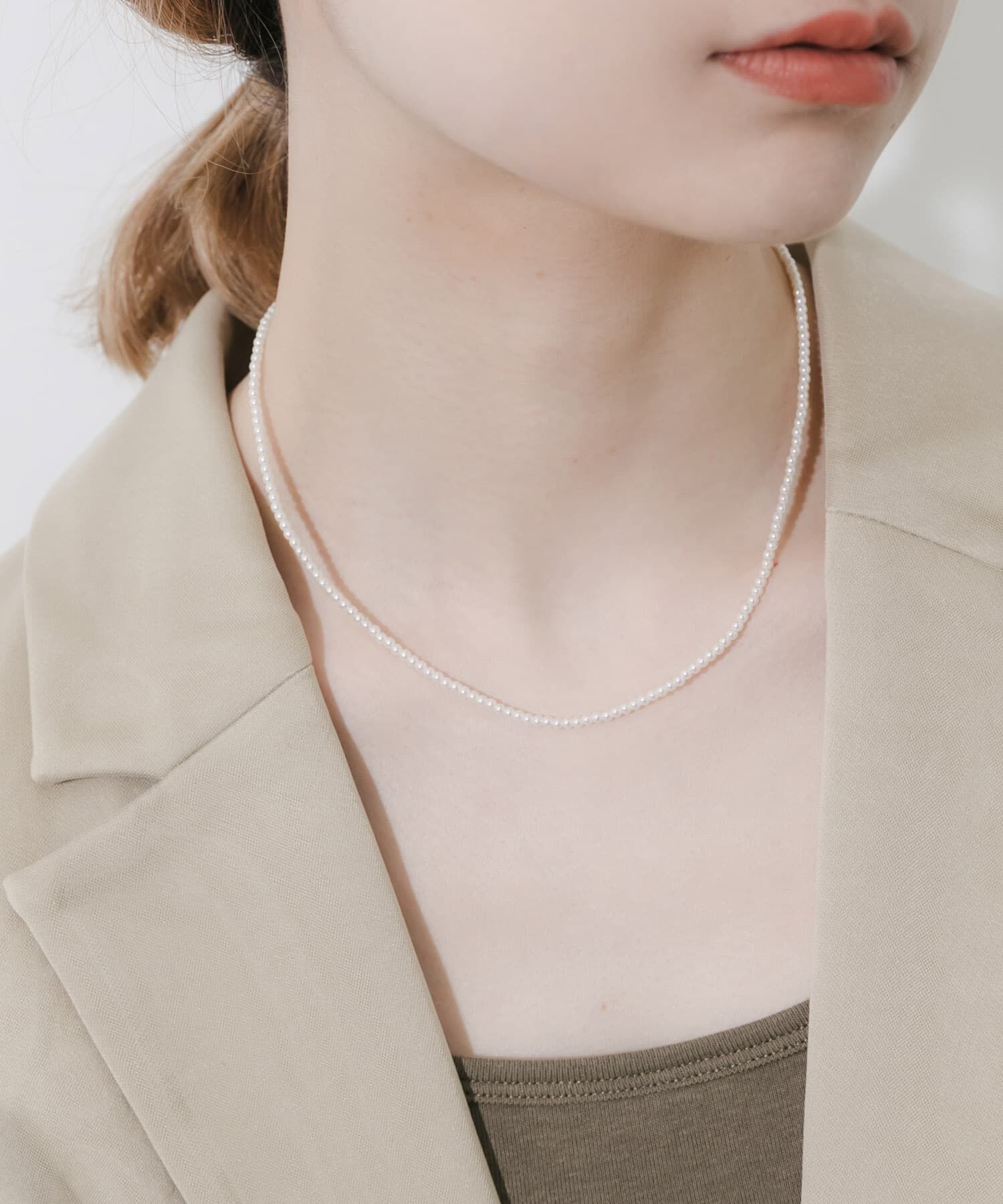 SMELLY「ステンレスパールネックレス」|ネックレス|