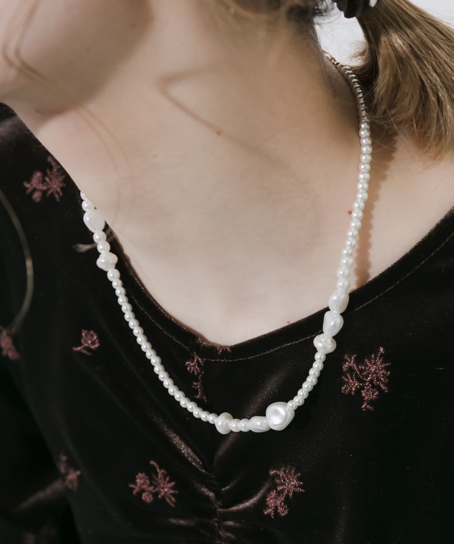 SMELLY「ミックスパールネックレス」|ネックレス|