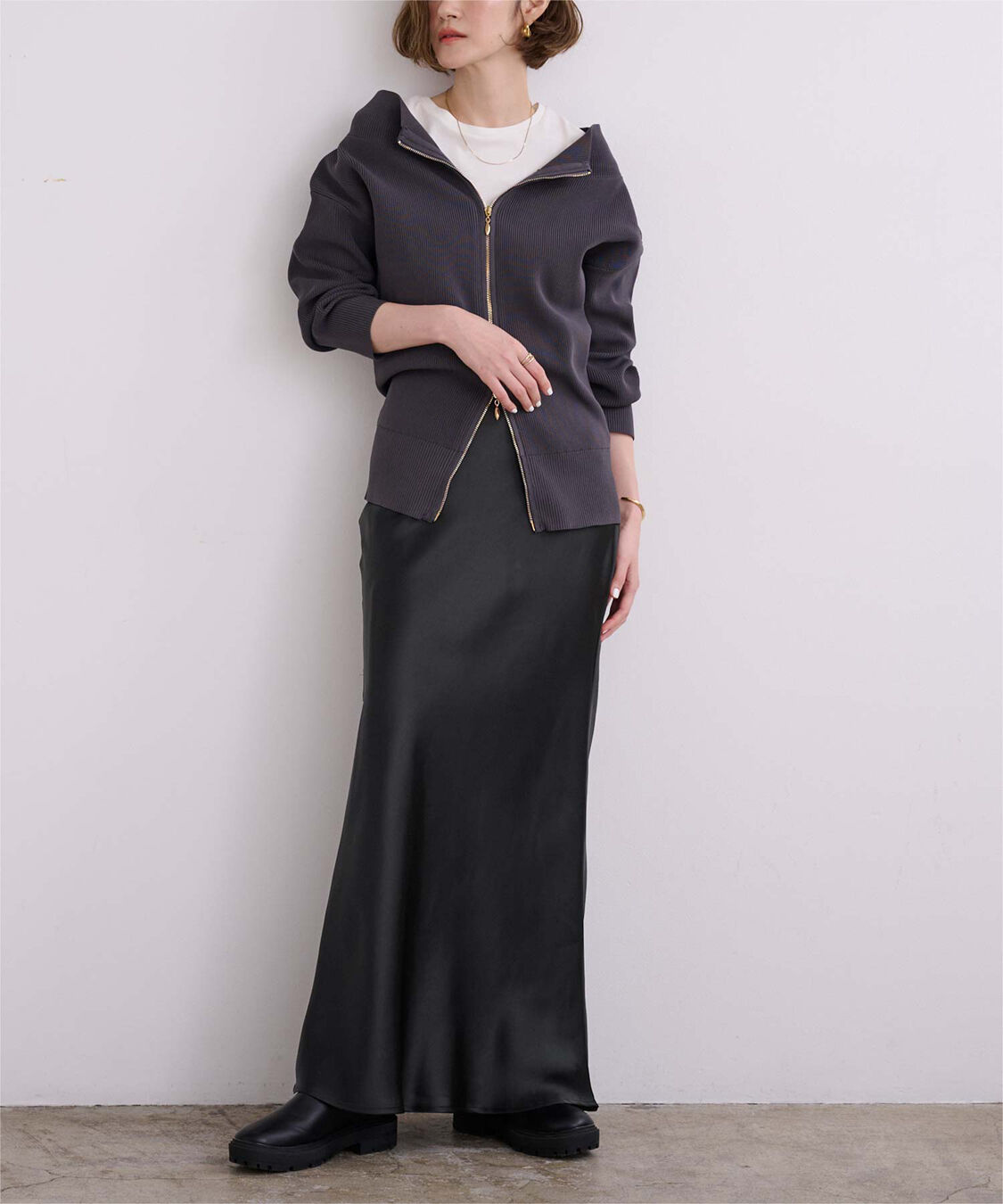 ur's「サテンマーメイドマキシスカート」|スカート|