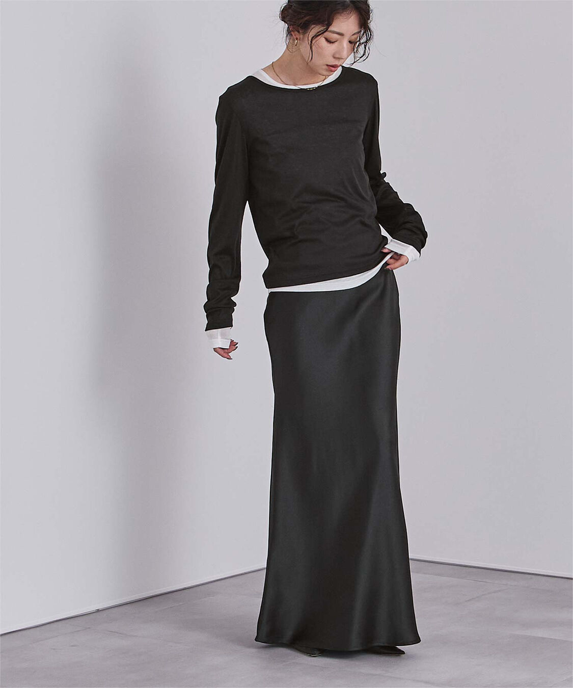 ur's「サテンマーメイドマキシスカート」|スカート|