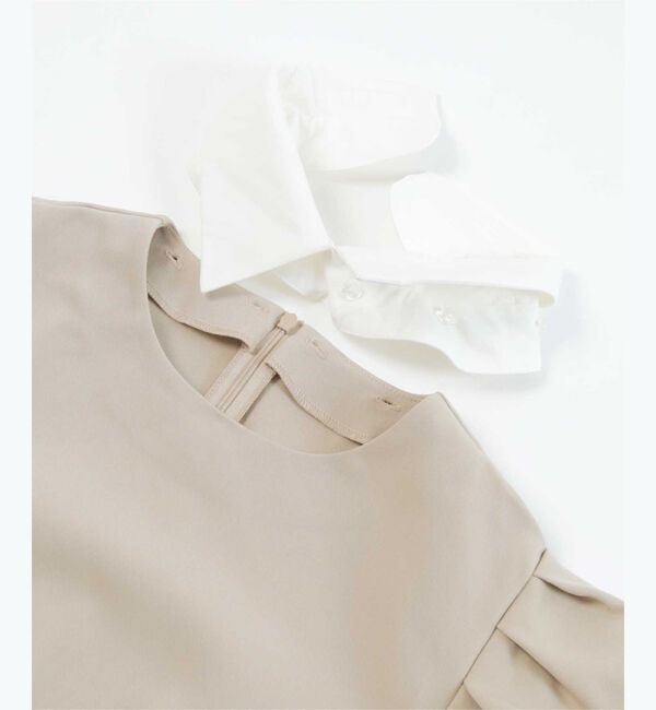 ur's「【星玲奈さんコラボアイテム】2way襟付タックペプラムトップス」|Tシャツ・カットソー|