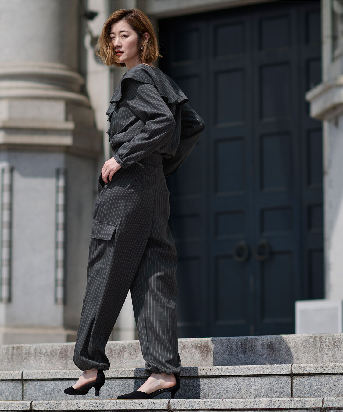 ur's「ハイウエストカーゴパンツ」|カーゴ|