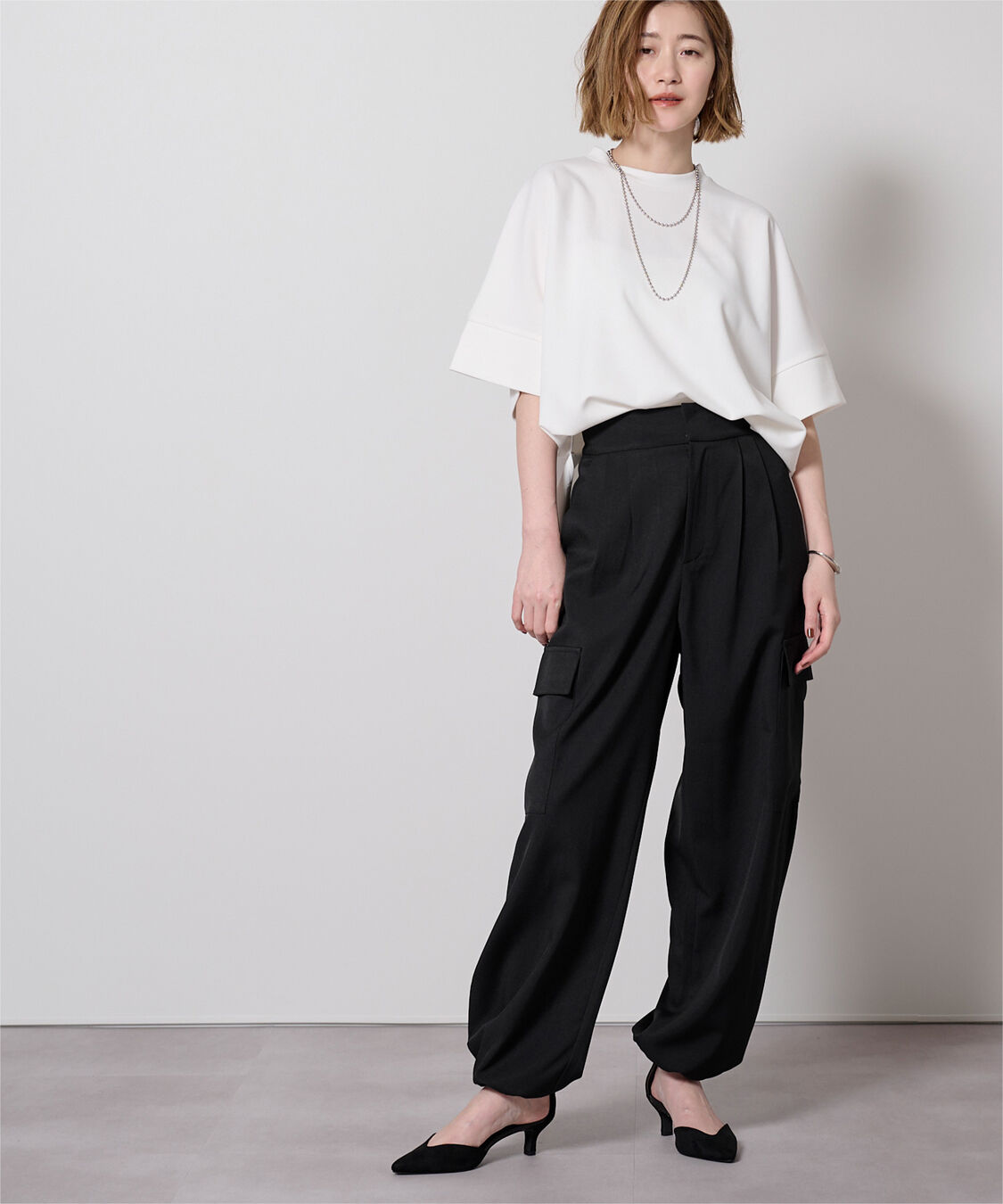 ur's「ハイウエストカーゴパンツ」|カーゴ|