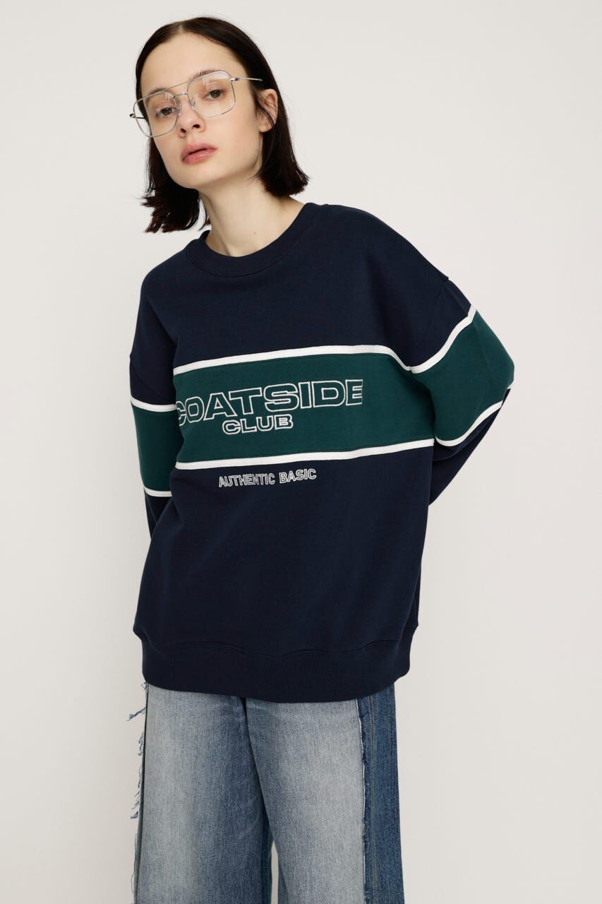 SLY「BLOCKING LINE LOGO SW トップス」|パーカー|