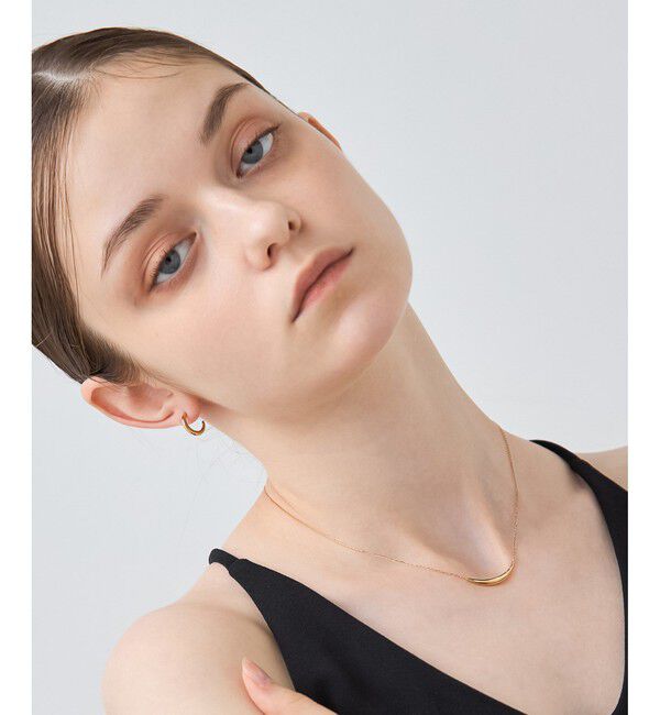 ete クレセントムーンネックレス　ピンクゴールド レイヤー] K10MPG クレセントムーン ネックレス（ネックレス）｜ete