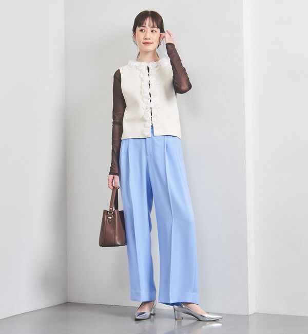 UNITED ARROWS「ポリエステル 2タック ワイドパンツ」|スラックス|