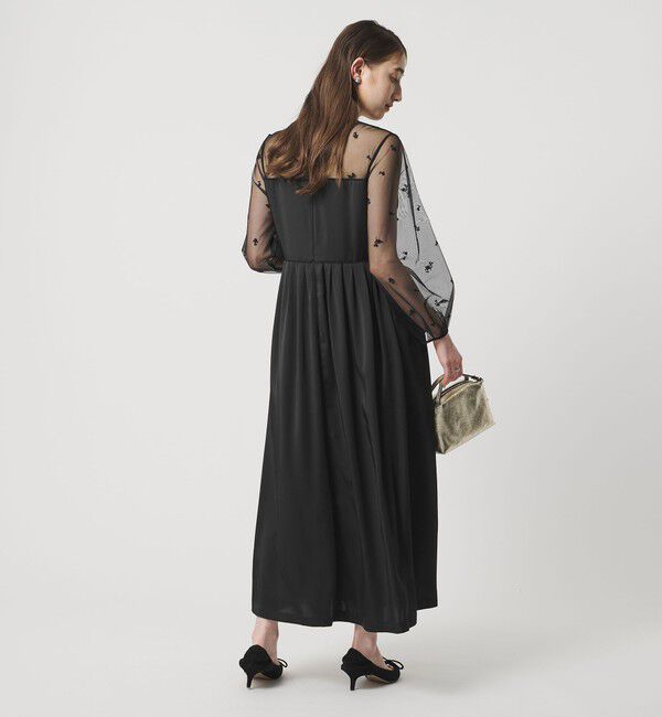 UNITED ARROWS「チュール エンブロイダリー コンビ ワンピース」|ワンピース|