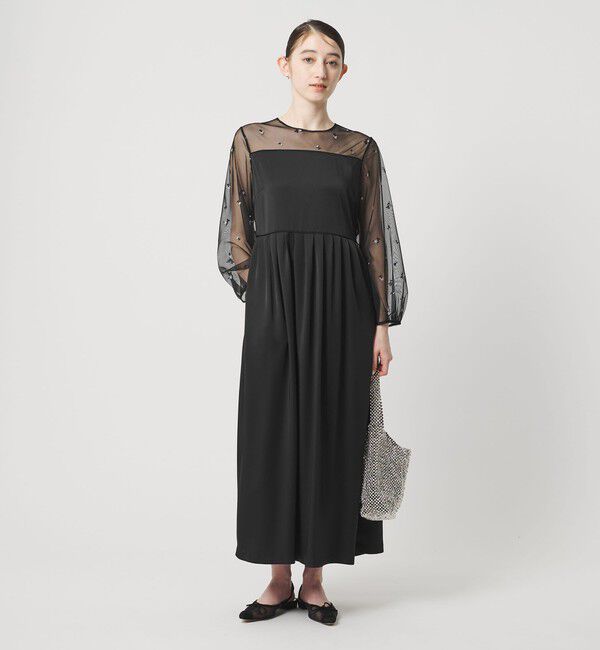 UNITED ARROWS「チュール エンブロイダリー コンビ ワンピース」|ワンピース|その他1