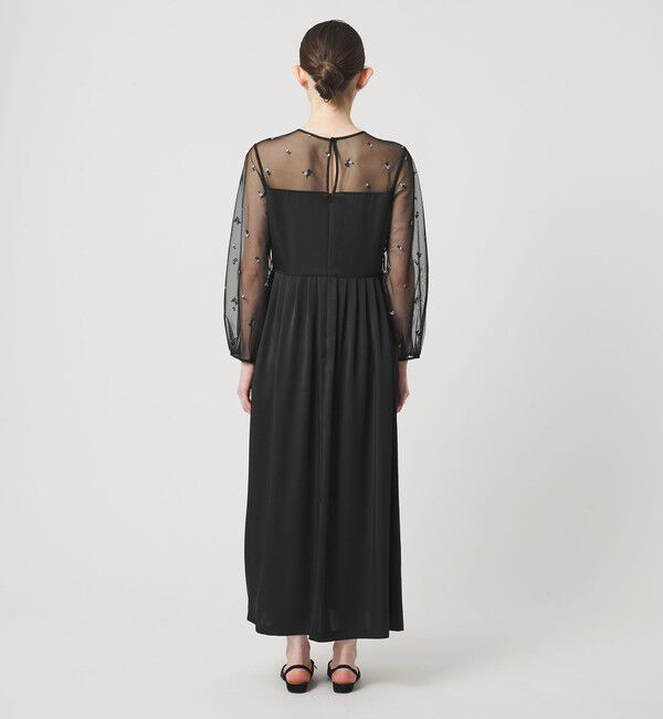 UNITED ARROWS「チュール エンブロイダリー コンビ ワンピース」|ワンピース|