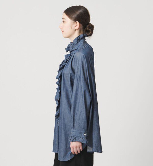 UNITED ARROWS「【別注】＜dahl&rsquo;ia＞シャンブレー フリルブラウス」|シャツ・ブラウス|