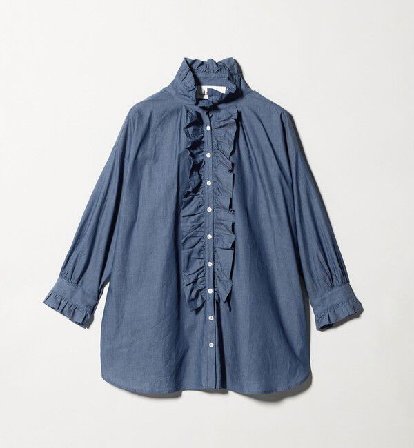 UNITED ARROWS「【別注】＜dahl&rsquo;ia＞シャンブレー フリルブラウス」|シャツ・ブラウス|
