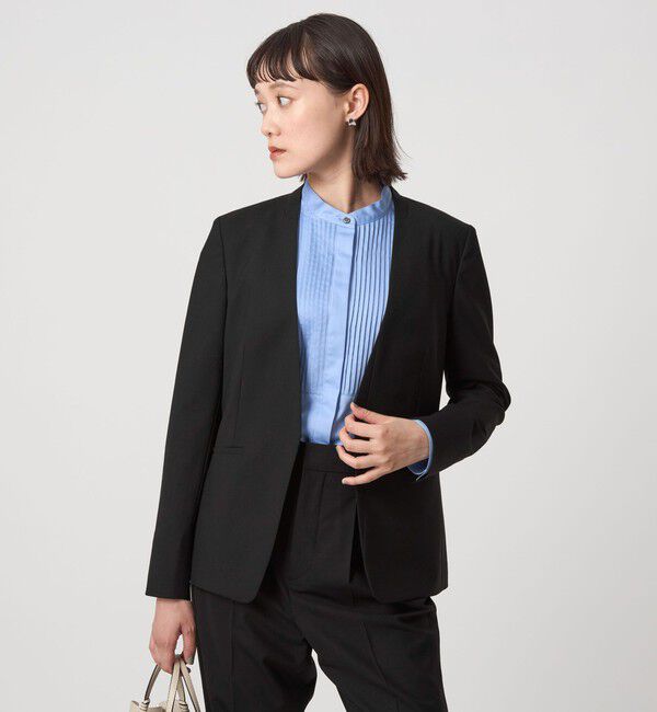 UNITED ARROWS green label relaxing「カチリラ ノーラペル ジャケット  -ウォッシャブル・ストレッチ-」|ノーカラージャケット|