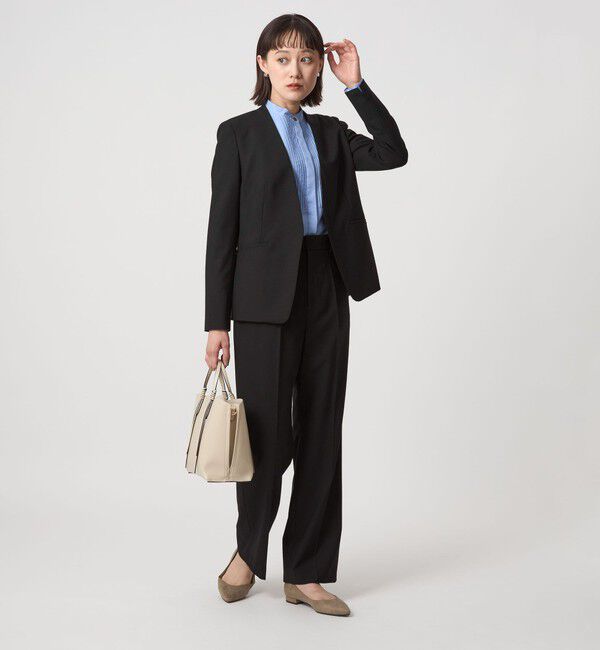 UNITED ARROWS green label relaxing「カチリラ ノーラペル ジャケット  -ウォッシャブル・ストレッチ-」|ノーカラージャケット|