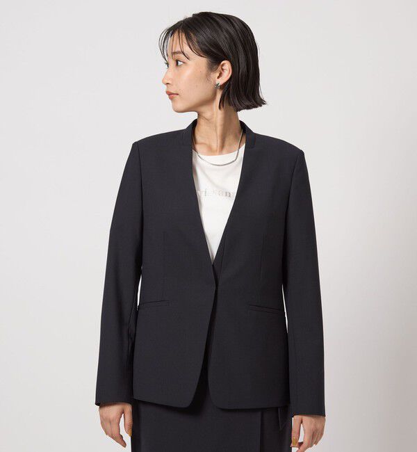 UNITED ARROWS green label relaxing「カチリラ ノーラペル ジャケット  -ウォッシャブル・ストレッチ-」|ノーカラージャケット|