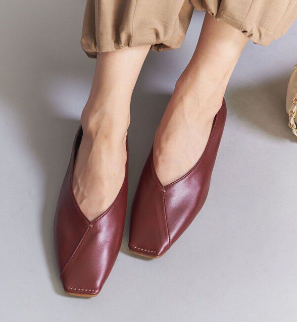 BEAUTY&YOUTH UNITED ARROWS「Vカットステッチ フラットシューズ」|バレエシューズ|