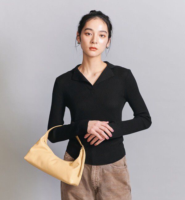 BEAUTY&YOUTH UNITED ARROWS「コットンリブ オープンカラーニット -ウォッシャブル-」|ニット・セーター|