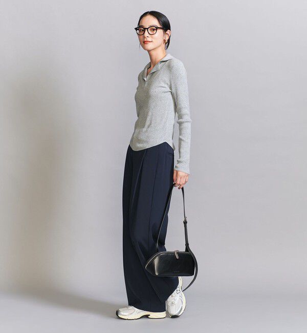 BEAUTY&YOUTH UNITED ARROWS「コットンリブ オープンカラーニット -ウォッシャブル-」|ニット・セーター|