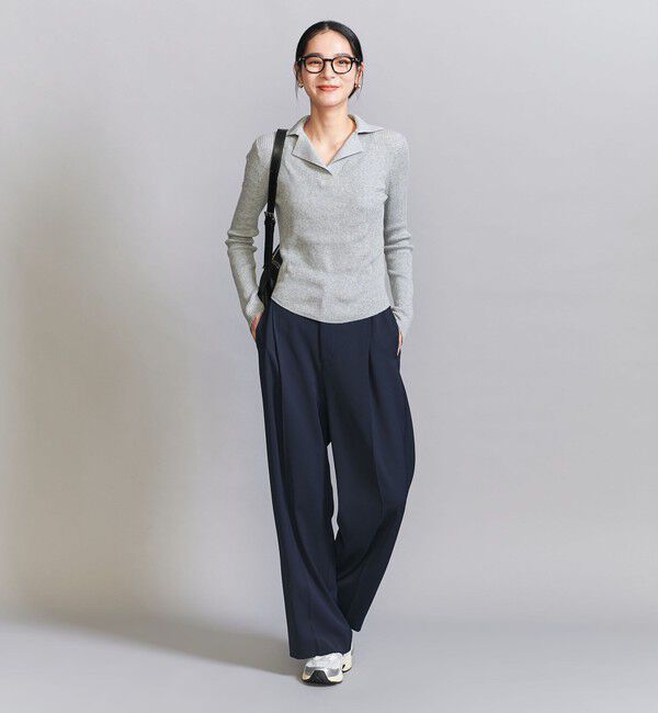 BEAUTY&YOUTH UNITED ARROWS「コットンリブ オープンカラーニット -ウォッシャブル-」|ニット・セーター|