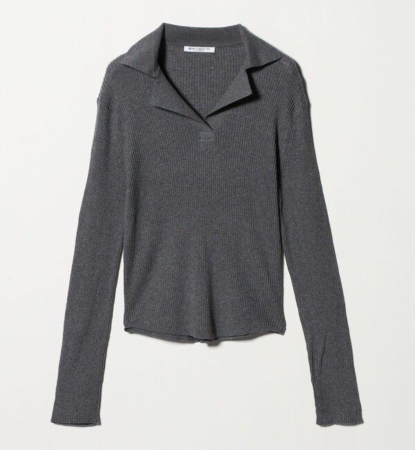 BEAUTY&YOUTH UNITED ARROWS「コットンリブ オープンカラーニット -ウォッシャブル-」|ニット・セーター|
