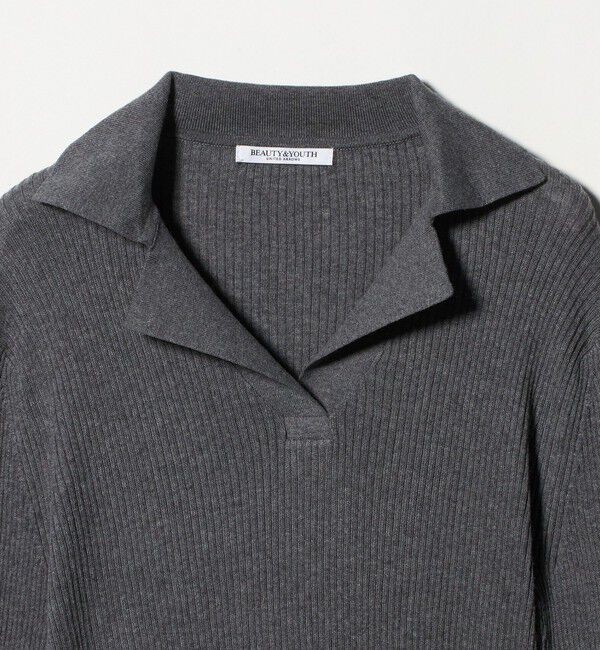 BEAUTY&YOUTH UNITED ARROWS「コットンリブ オープンカラーニット -ウォッシャブル-」|ニット・セーター|