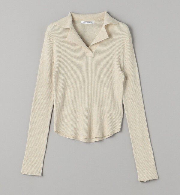 BEAUTY&YOUTH UNITED ARROWS「コットンリブ オープンカラーニット -ウォッシャブル-」|ニット・セーター|
