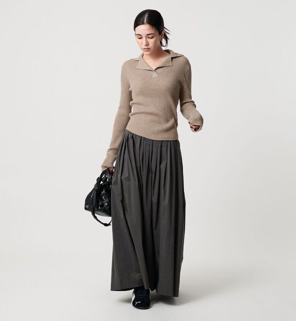 BEAUTY&YOUTH UNITED ARROWS「コットンリブ オープンカラーニット -ウォッシャブル-」|ニット・セーター|