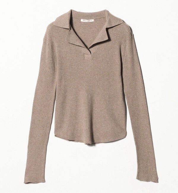 BEAUTY&YOUTH UNITED ARROWS「コットンリブ オープンカラーニット -ウォッシャブル-」|ニット・セーター|