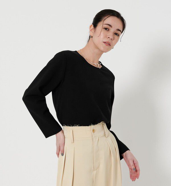 BEAUTY&YOUTH UNITED ARROWS「ダブルクロス クルーネック ブラウス」|シャツ・ブラウス|