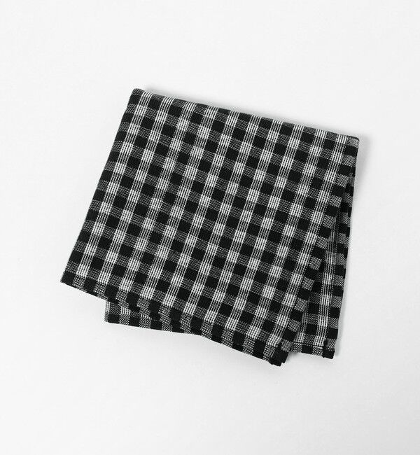 BEAUTY&YOUTH UNITED ARROWS「グラフチェック ガーゼ タオル ハンカチ」|ハンカチ|BLACK