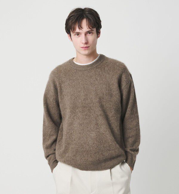 BEAUTY&YOUTH UNITED ARROWS「ブラッシュド ヤク クルーネック ニット」|ニット・セーター|BEIGE