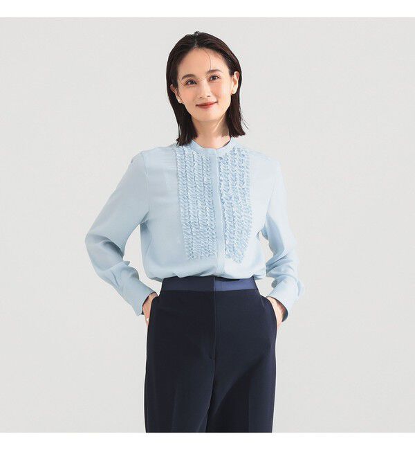 Demi-Luxe BEAMS 「ジョーゼット フリルブラウス＊」|シャツ・ブラウス|