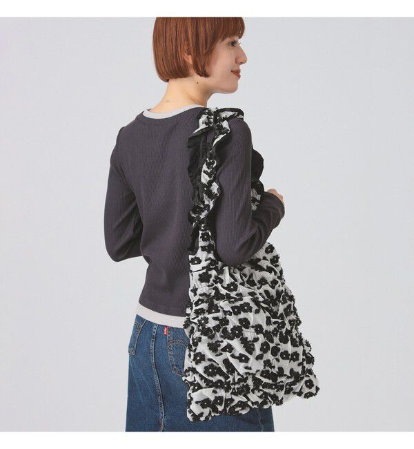 Ray BEAMS 「【別注】Casselini / スクエア ギャザー トート」|トートバッグ|BLACK