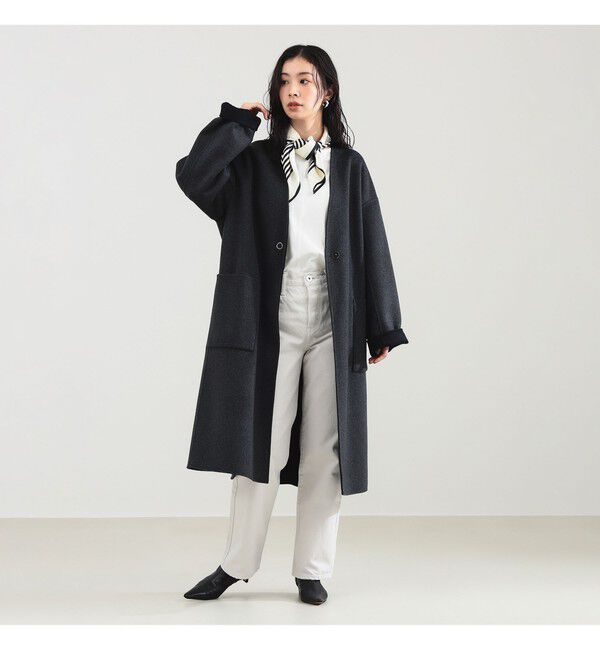 Demi-Luxe BEAMS 「リバー Vネック ロングコート」|ダッフルコート|