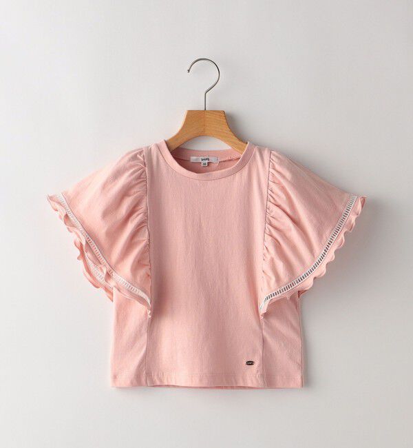 SHIPS KIDS「SHIPS KIDS:100～130cm / はしご レース 半袖 TEE」|Tシャツ・カットソー|ピンク