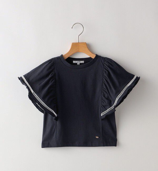 SHIPS KIDS「SHIPS KIDS:100～130cm / はしご レース 半袖 TEE」|Tシャツ・カットソー|ネイビー