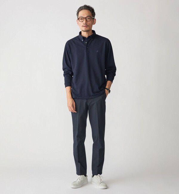 SHIPS「【WEB限定】SHIPS: 吸水速乾・UVケア Drymix（R）ワンポイントロゴ ボタンダウン 長袖ポロシャツ」|ポロシャツ|