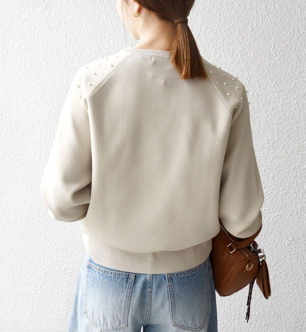 SHIPS any「SHIPS any:〈手洗い可能〉パールモチーフ ビジュー クルーネック ニット」|ニット・セーター|