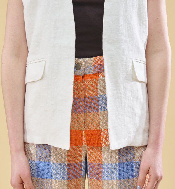 DES PRES「リネンファブリックコンビ ショートジレ」|ベスト・ジレ|