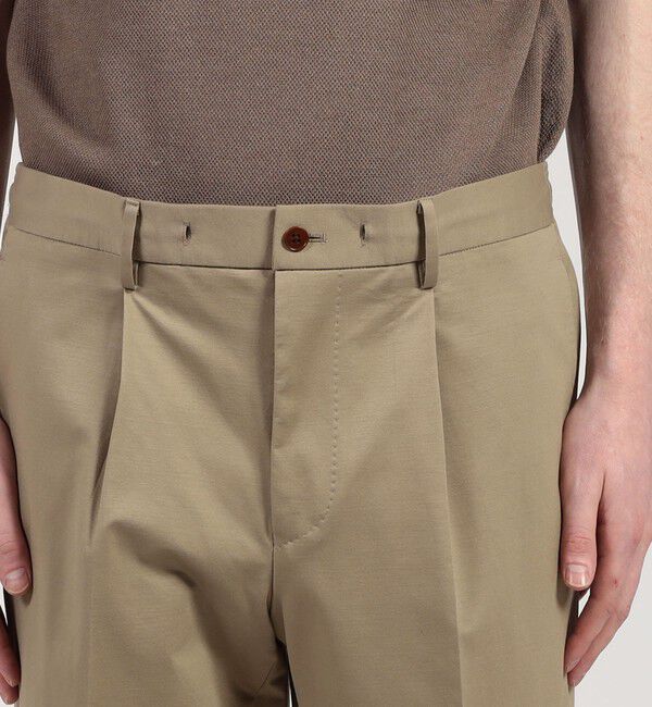 TOMORROWLAND MENS「コットンポリエステル ストレッチツイル 1プリーツイージースラックス」|スラックス|