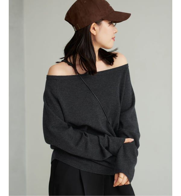 Plage「《追加予約》Off shoulder slit ニット 3」|ニット・セーター|