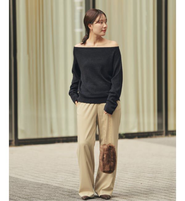 Plage「《追加予約》Off shoulder slit ニット 3」|ニット・セーター|