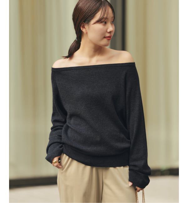 Plage「《追加予約》Off shoulder slit ニット 3」|ニット・セーター|