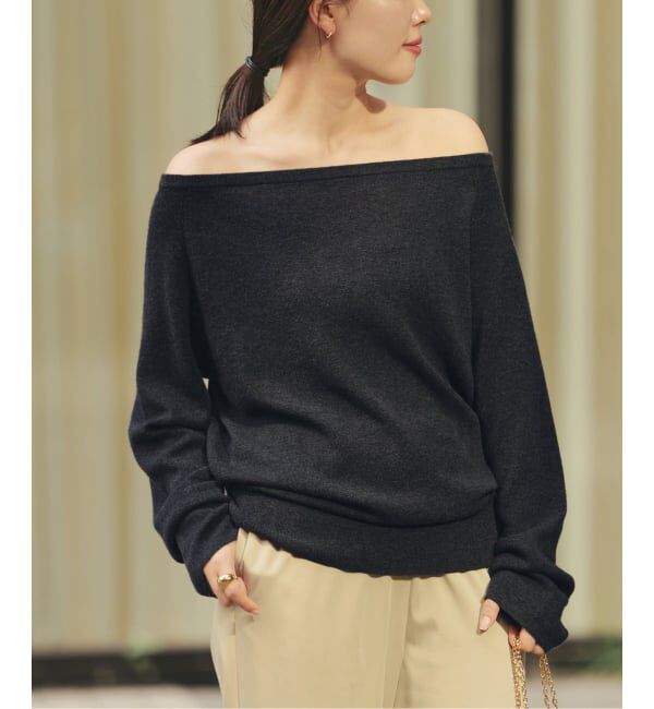 Plage「《追加予約》Off shoulder slit ニット 3」|ニット・セーター|