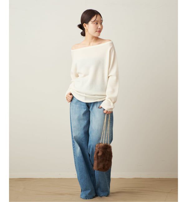 Plage「《追加予約》Off shoulder slit ニット 3」|ニット・セーター|