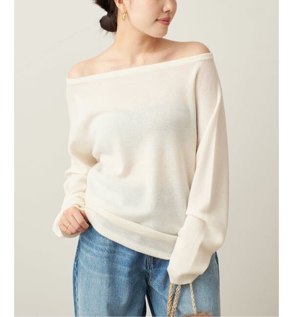 Plage「《追加予約》Off shoulder slit ニット 3」|ニット・セーター|