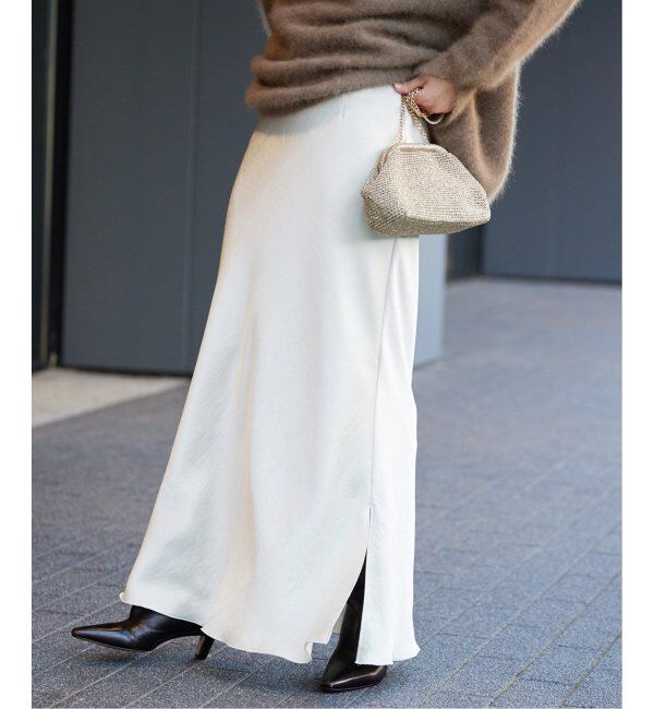 IENA「《追加3》ダブルサテンスカート」|スカート|