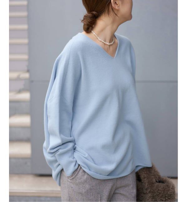 IENA「《追加5予約》Fineニュージーウール ニュアンス Vプルオーバー」|ニット・セーター|
